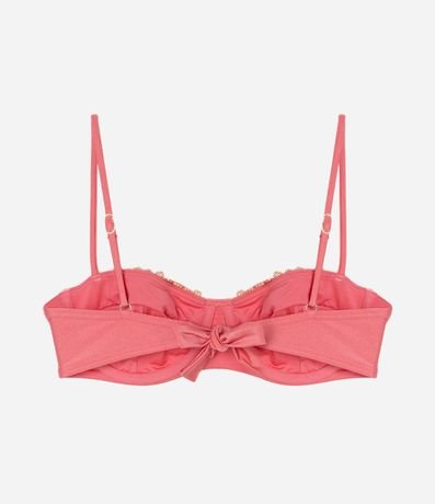 Bikini Top Media Taza en Microfibra Brillo con Adornos de Madera 6