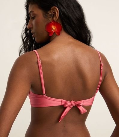 Bikini Top Media Taza en Microfibra Brillo con Adornos de Madera 3