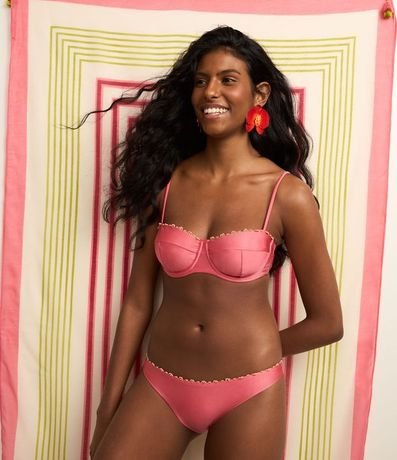 Bikini Bombacha Básica en Microfibra Brillo con Mini Adornos de Madera 6