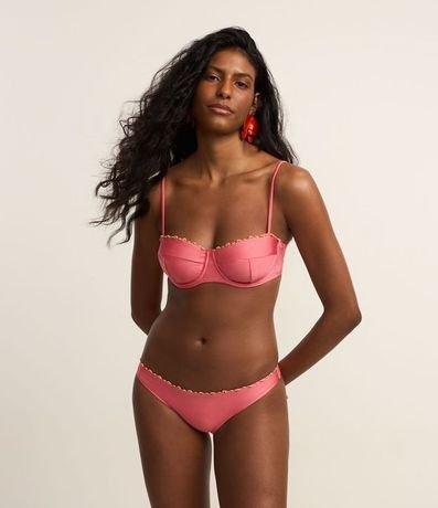 Bikini Bombacha Básica en Microfibra Brillo con Mini Adornos de Madera 2