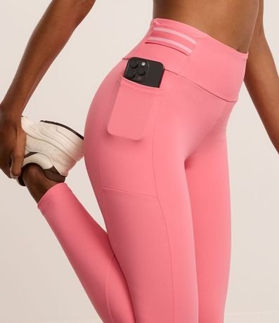 Pantalón Legging Deportiva en Microfibra con Bolsillo Lateral y Elástico Porta Remera