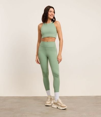 Pantalón Legging Deportiva en Microfibra con Bolsillo Interno en la Cintura