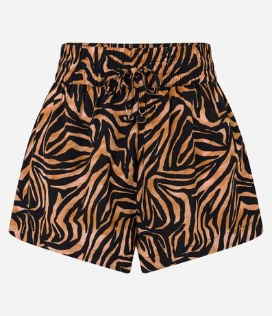Salida de Playa Short en Chiffon con Estampa Animal Print Zebra 5