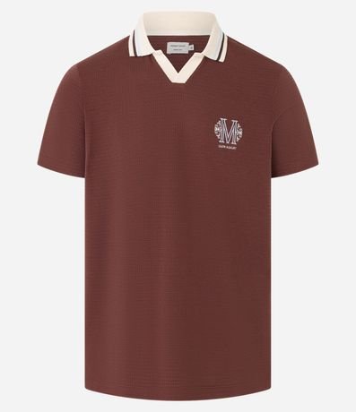 Camisa Polo en Algodón con Textura y Escudo Vintage 7