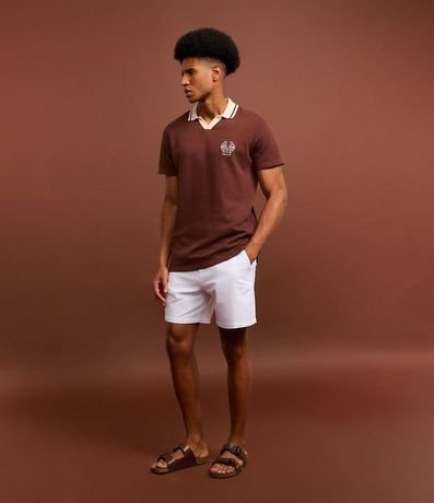 Camisa Polo en Algodón con Textura y Escudo Vintage 2