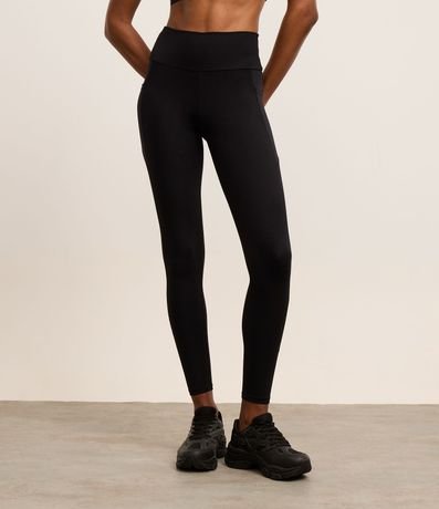 Pantalón Deportiva Legging en Microfibra con Pequeño Bolsillo Geométrico 2