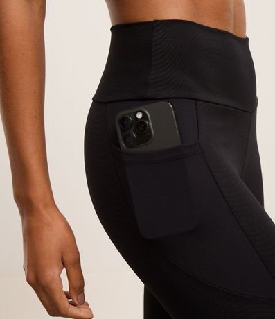 Pantalón Deportiva Legging en Microfibra con Pequeño Bolsillo Geométrico 4