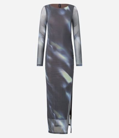 Vestido New Midi en Tule con Estampa Abstracta 8