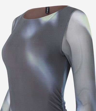 Vestido New Midi en Tule con Estampa Abstracta 9