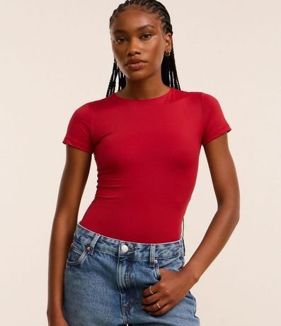 Body Básico en Poliamida con Mangas Cortas