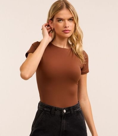 Body Básico en Poliamida con Mangas Cortas