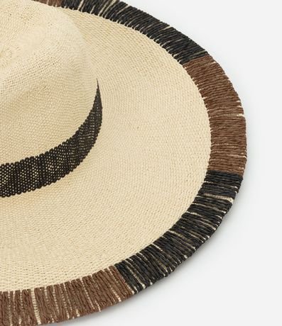 Sombrero de Playa en Paja con Asa Grande y Pespontos en la Bajo 4