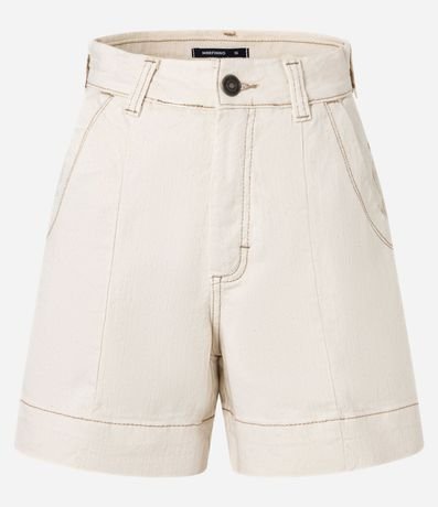 Short Regular en Sarga con Pespunte Contrastante y Bolsillo Cuchillo 5