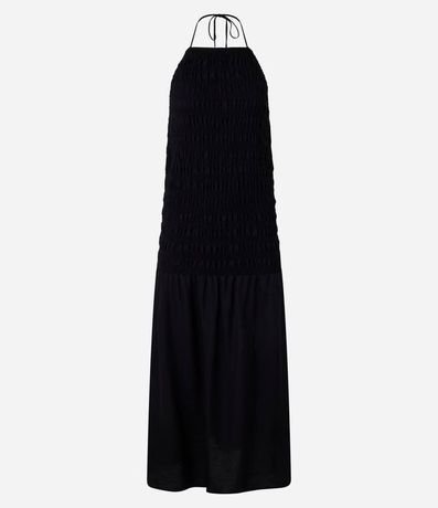 Vestido New Midi en Lastex con Cuello Halter y Volado 6