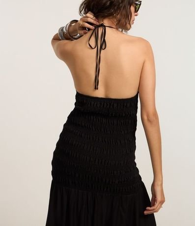 Vestido New Midi en Lastex con Cuello Halter y Volado 3