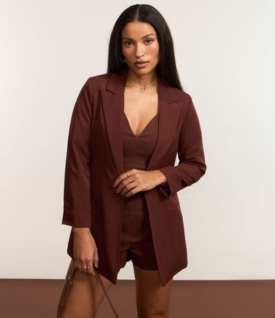 Blazer Oversized Alargado en Sastrería con Pliegues en el Puño 7