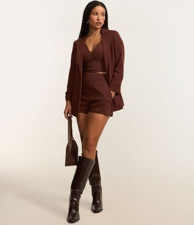 Blazer Oversized Alargado en Sastrería con Pliegues en el Puño 2