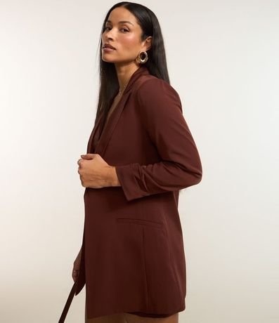 Blazer Oversized Alargado en Sastrería con Pliegues en el Puño 3