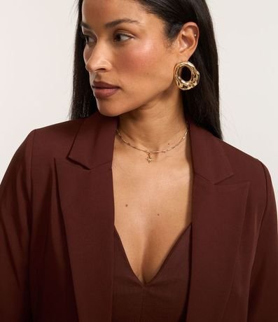 Blazer Oversized Alargado en Sastrería con Pliegues en el Puño 4