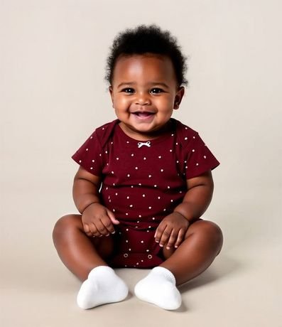 Body Infantil en Algodón con Estampa Corazones - Talle 0 a 18 meses 1