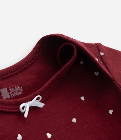 Body Infantil en Algodón con Estampa Corazones - Talle 0 a 18 meses 6