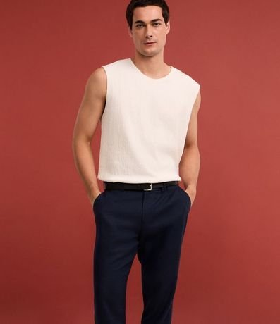 Pantalón Relaxed en Viscolino con Cintura Trabilla 4