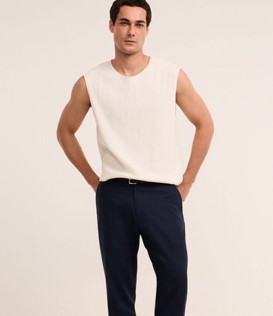 Pantalón Relaxed en Viscolino con Cintura Trabilla 6