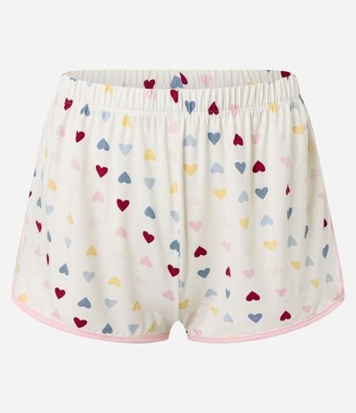 Pijama Americano Corto en Viscosa con Estampa de Corazones 6