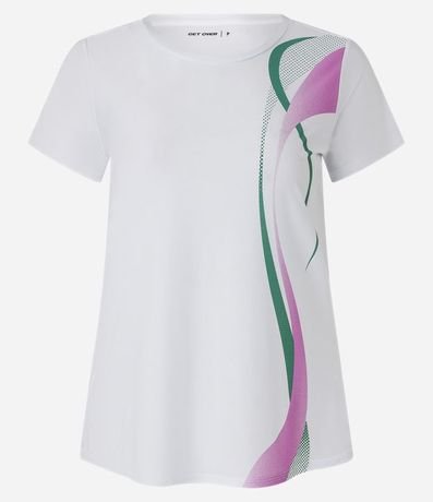 Remera Deportiva en Microfibra con Estampa Ondas 4