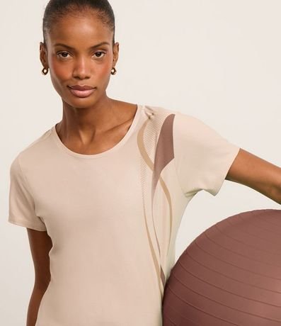 Remera Deportiva en Microfibra con Estampa Ondas 3