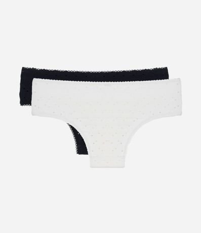 Kit 02 Bombachas Boyshort en Microfibra Perforada  y con Encaje 2