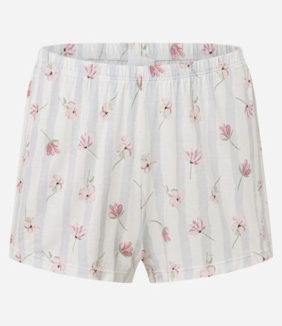 Pijama Short Doll en Viscosa con Estampa Rayada y Floral 6
