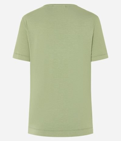 Blusa en Viscosa con Escote V y Manga Corta sin Estampa 6