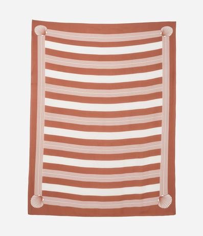 Salida de Playa Rectangular en Viscosa con Estampa Rayada 2