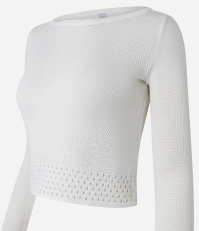 Blusa Corta en Punto con Escote Canoa 2