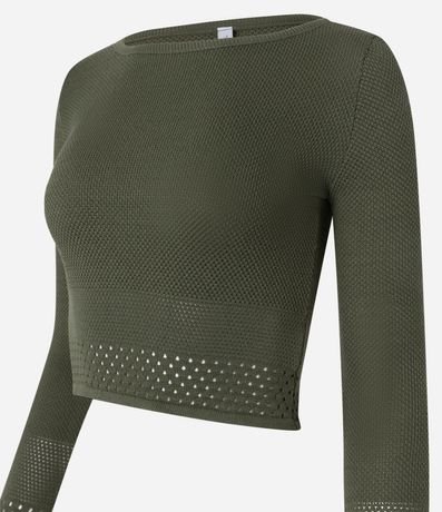 Blusa Corta en Punto con Escote Canoa 2