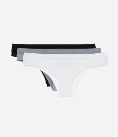 Kit 03 Bombachas Bikini Hilo Seamless Texturizadas