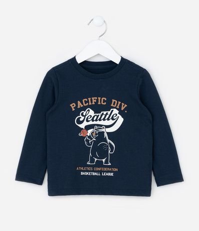 Remera Infantil College con Estampa Seattle - Tam  1 a 6 años 1
