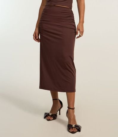 Pollera New Midi con Frunzidos y Fenda 2