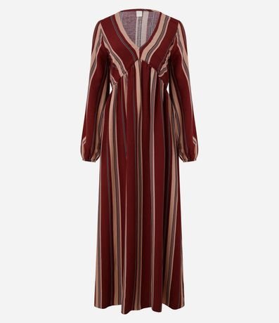 Vestido en Viscolino con Manga Abullonada y Bloque de Color Bicolor 7