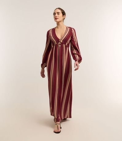 Vestido en Viscolino con Manga Abullonada y Bloque de Color Bicolor 4