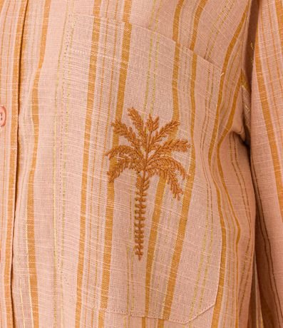 Camisa Rayada en Tricolina con Palmeras Bordado en el Bolsillo 6