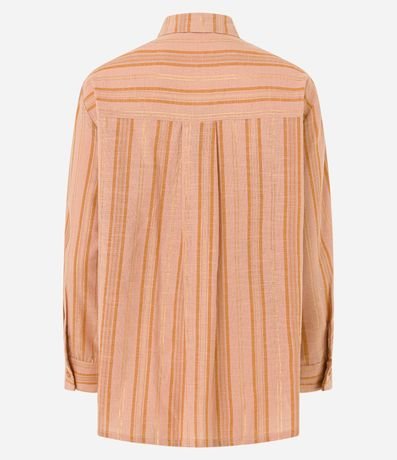 Camisa Rayada en Tricolina con Palmeras Bordado en el Bolsillo 8