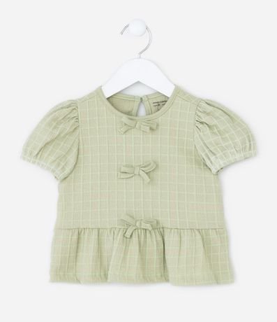 Conjunto Infantil Texturizado con Lacitos y Pantalón Wide Leg - Talle 1 a 6 años 3