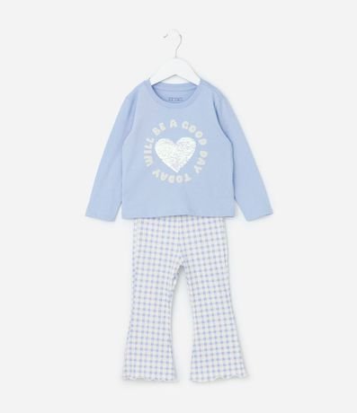 Conjunto Infantil con Corazón Bordado en Lentejuelas - Talle 1 a 6 años