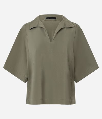 Blusa en Viscosa con Recorte y Manga Ampla 5