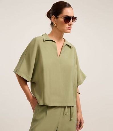 Blusa en Viscosa con Recorte y Manga Ampla 2