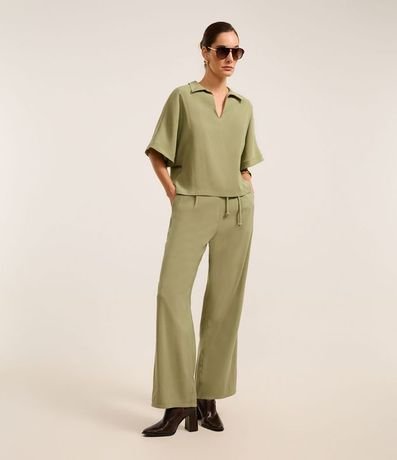 Blusa en Viscosa con Recorte y Manga Ampla 3