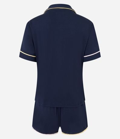 Pijama Americano Short Doll con Detalles Contrastantes 6