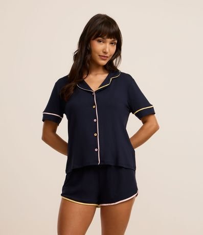 Pijama Americano Short Doll con Detalles Contrastantes 2